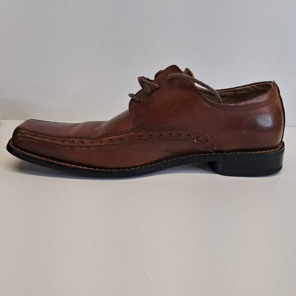 Stacy Adams Dayton Square Toe Lace Up Brown Shoes Size 10 - Picture 9 of 16